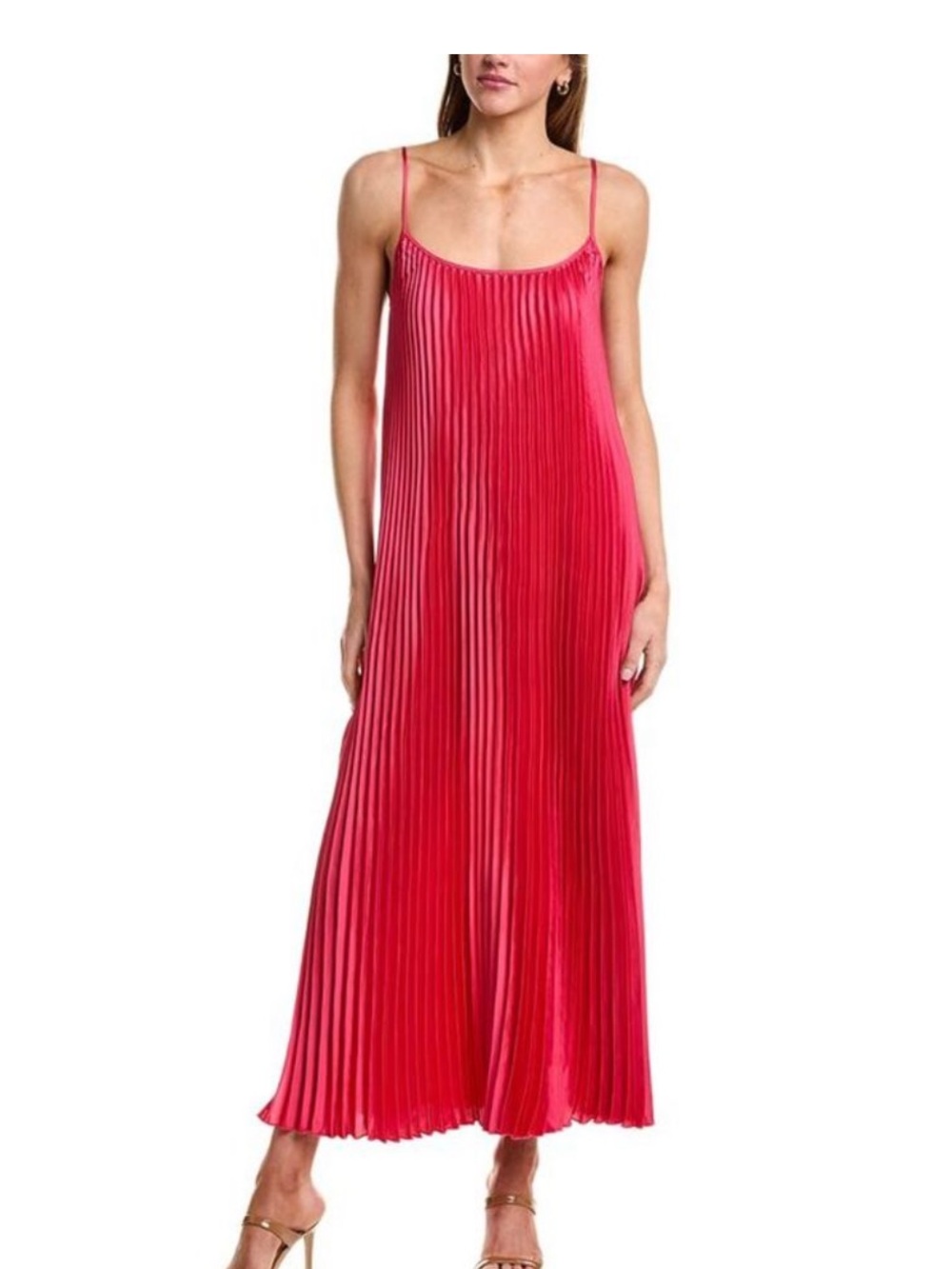 Johnny Was Jade NWT Tye Pleated Maxi Dress Pink Size XL